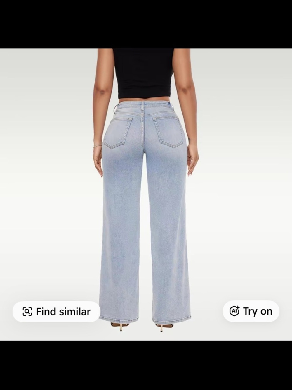 NEW Mid-Rise Light Blue Wide-Leg Magic BBL Jeans for Women - Picture 4 of 14